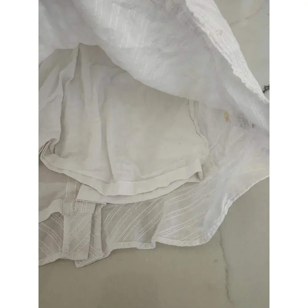 Janie and Jack Girls White Ruffle Tunic Top - Size 6